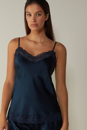 Intimissimi Blonder and Silk Top Blå | FDKHY75217